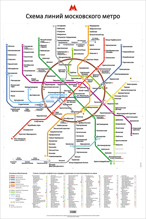 Схема линий московского метро