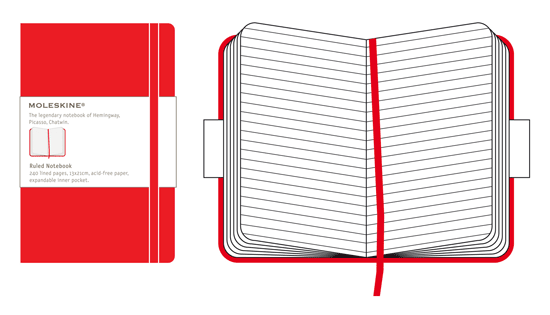 Moleskine Red Large Plain Notebook