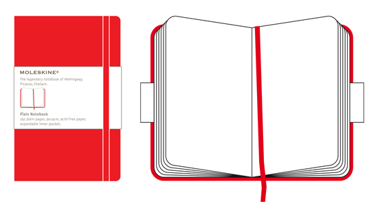 Moleskine Red Pocket Plain Notebook